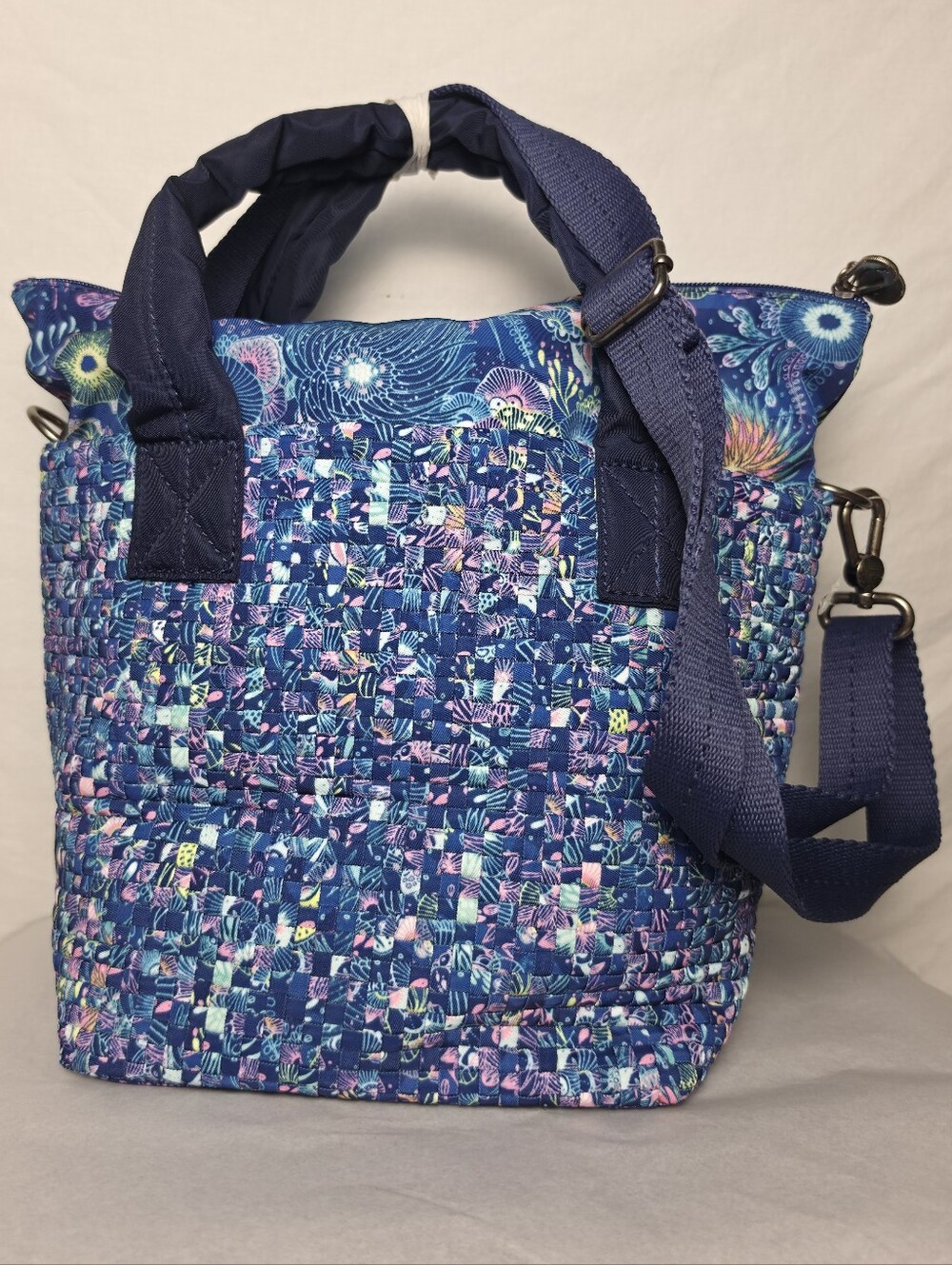Sakroots Royal Blue Seascape Woven Convertible Crossbody Tote Bag NWOT